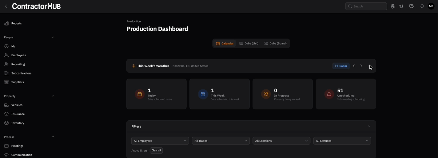 ContractorHUB Pipeline Module - Production Management